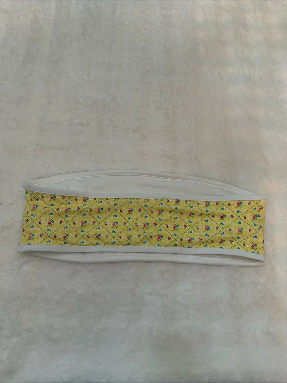 New! Frankie’s Bikinis x Pink Rosalind yellow bandeau Top 39096